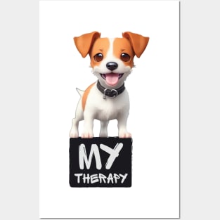 Just My Emotional Support Jack Russell Terrier Posters and Art